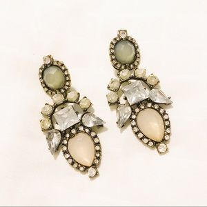 Waterdrop Gemstone Decor Dangle Earrings